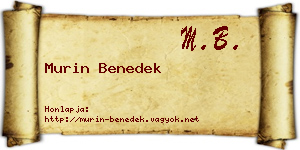 Murin Benedek névjegykártya
